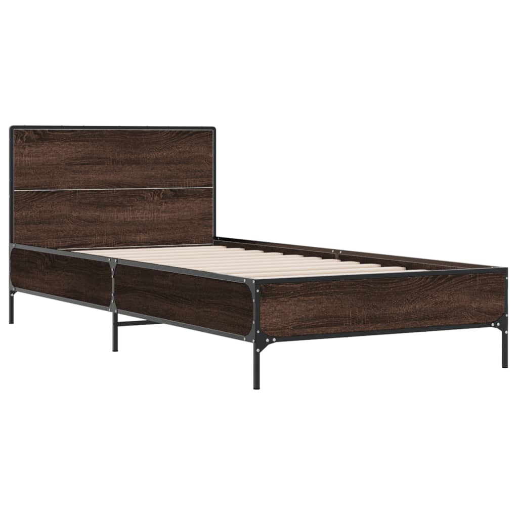 Cadre de lit sans matelas chêne marron 100x200 cm