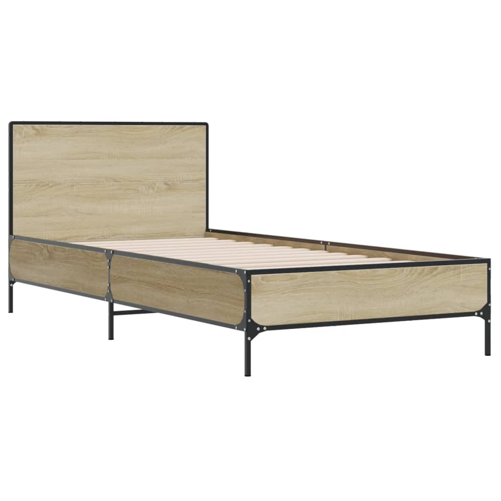 Bed frame without mattress sonoma oak 75x190 cm