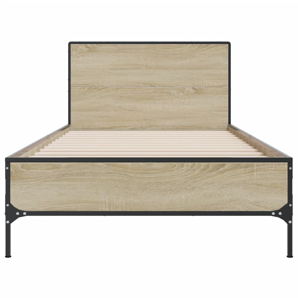 Bed frame without mattress sonoma oak 75x190 cm