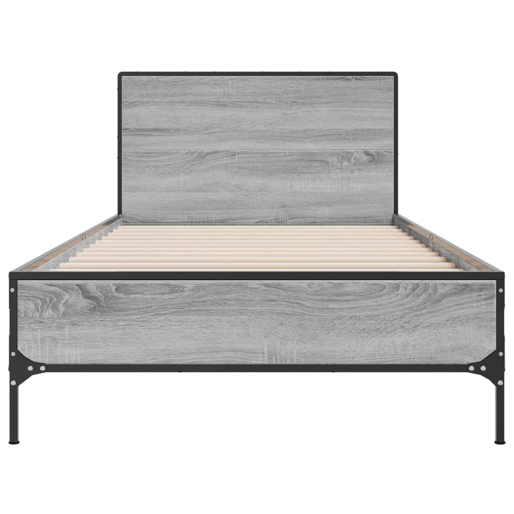 Bed frame without mattress sonoma gray 75x190 cm