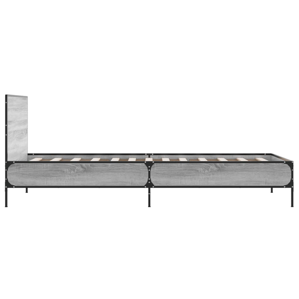 Bed frame without mattress sonoma gray 75x190 cm