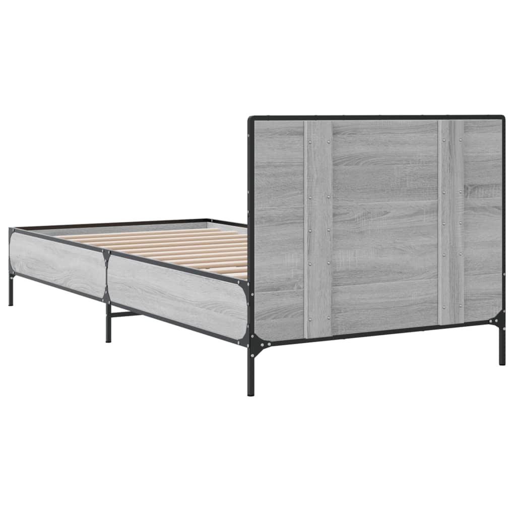 Cadre de lit sans matelas sonoma gris 75x190 cm