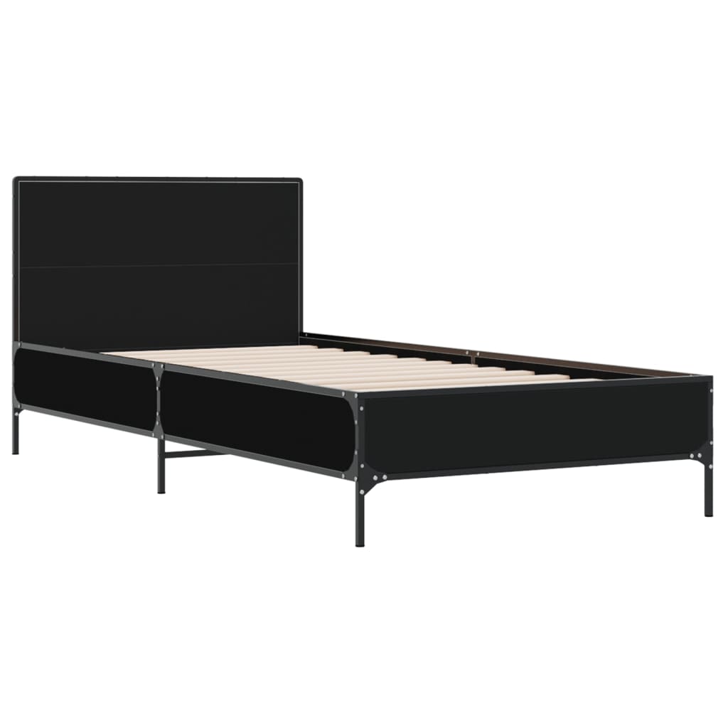 Cadre de lit sans matelas noir 90x190 cm