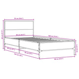 Bettgestell ohne Matratze Sonoma-Eiche 90x190 cm