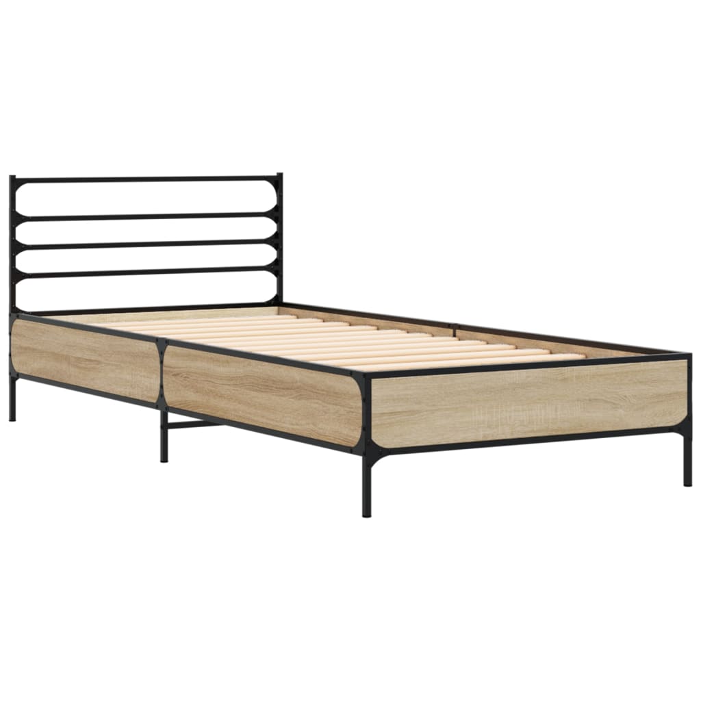 Cadre de lit sans matelas chêne sonoma 100x200 cm