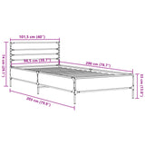 Bettgestell ohne Matratze Sonomagrau 100x200 cm