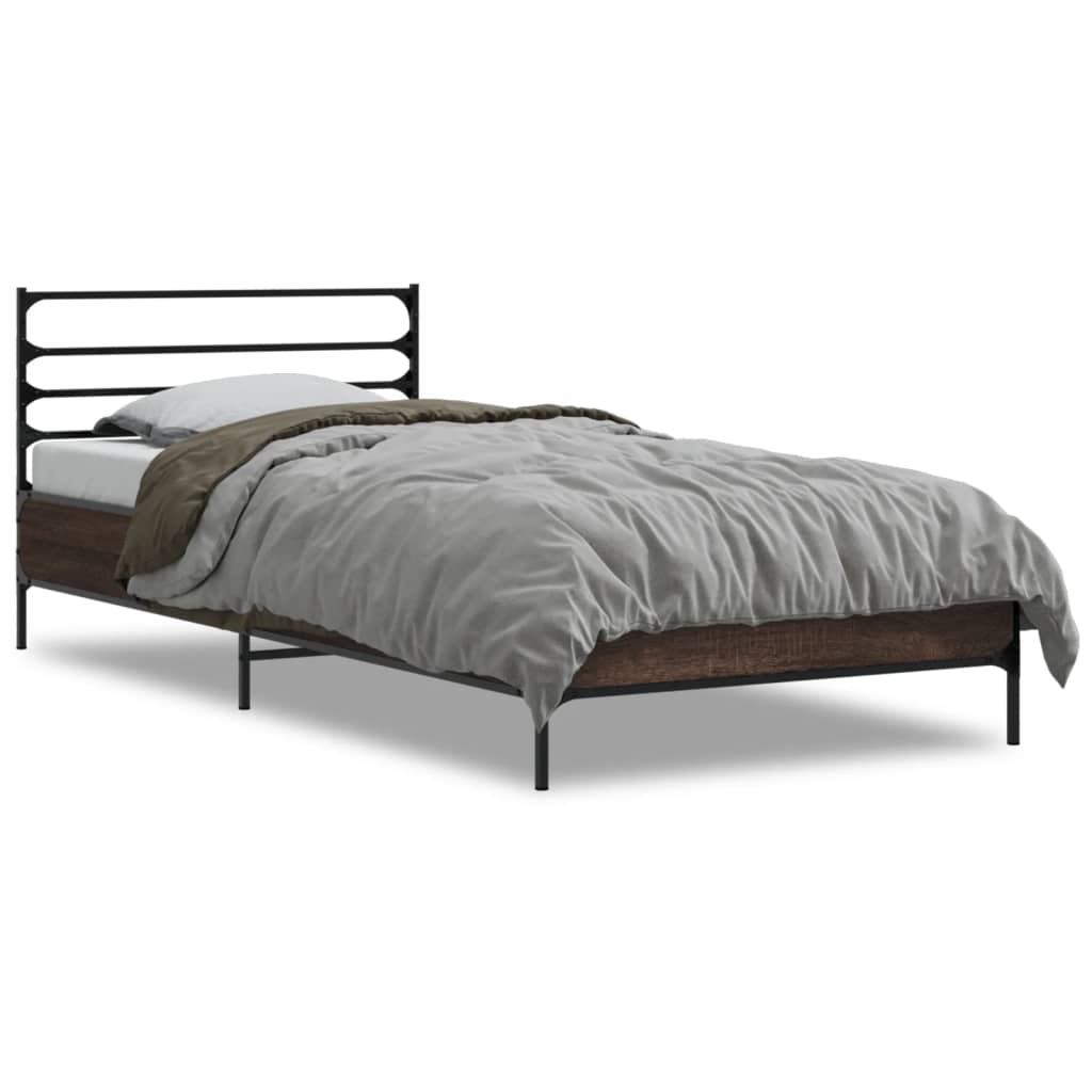 Cadre de lit sans matelas chêne marron 100x200 cm