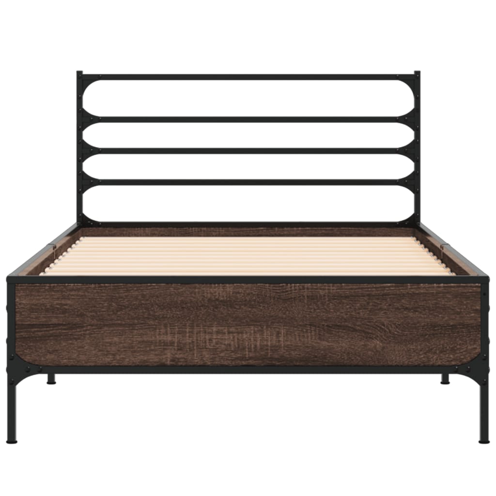 Cadre de lit sans matelas chêne marron 100x200 cm