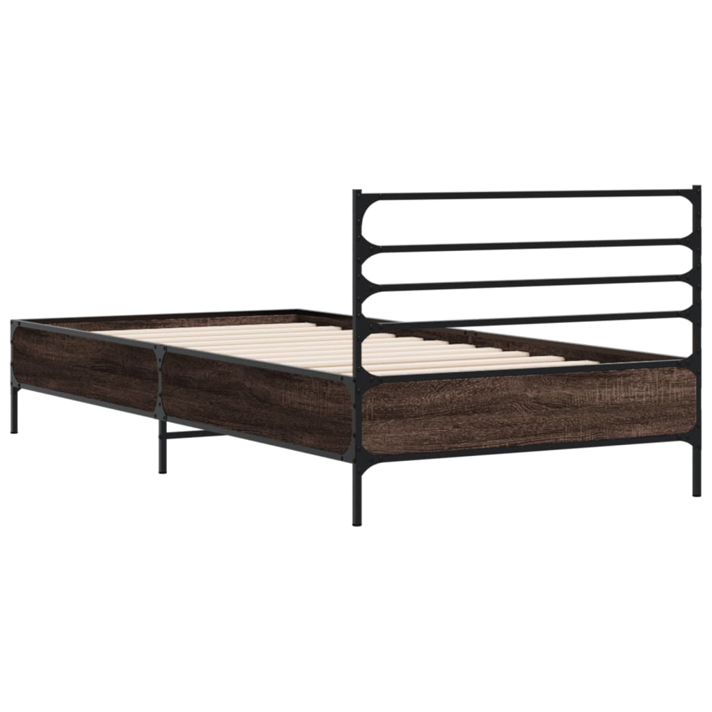 Cadre de lit sans matelas chêne marron 100x200 cm