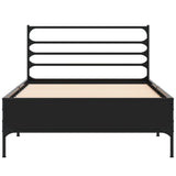 Cadre de lit sans matelas noir 75x190 cm