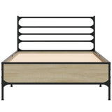 Bed frame without mattress sonoma oak 75x190 cm