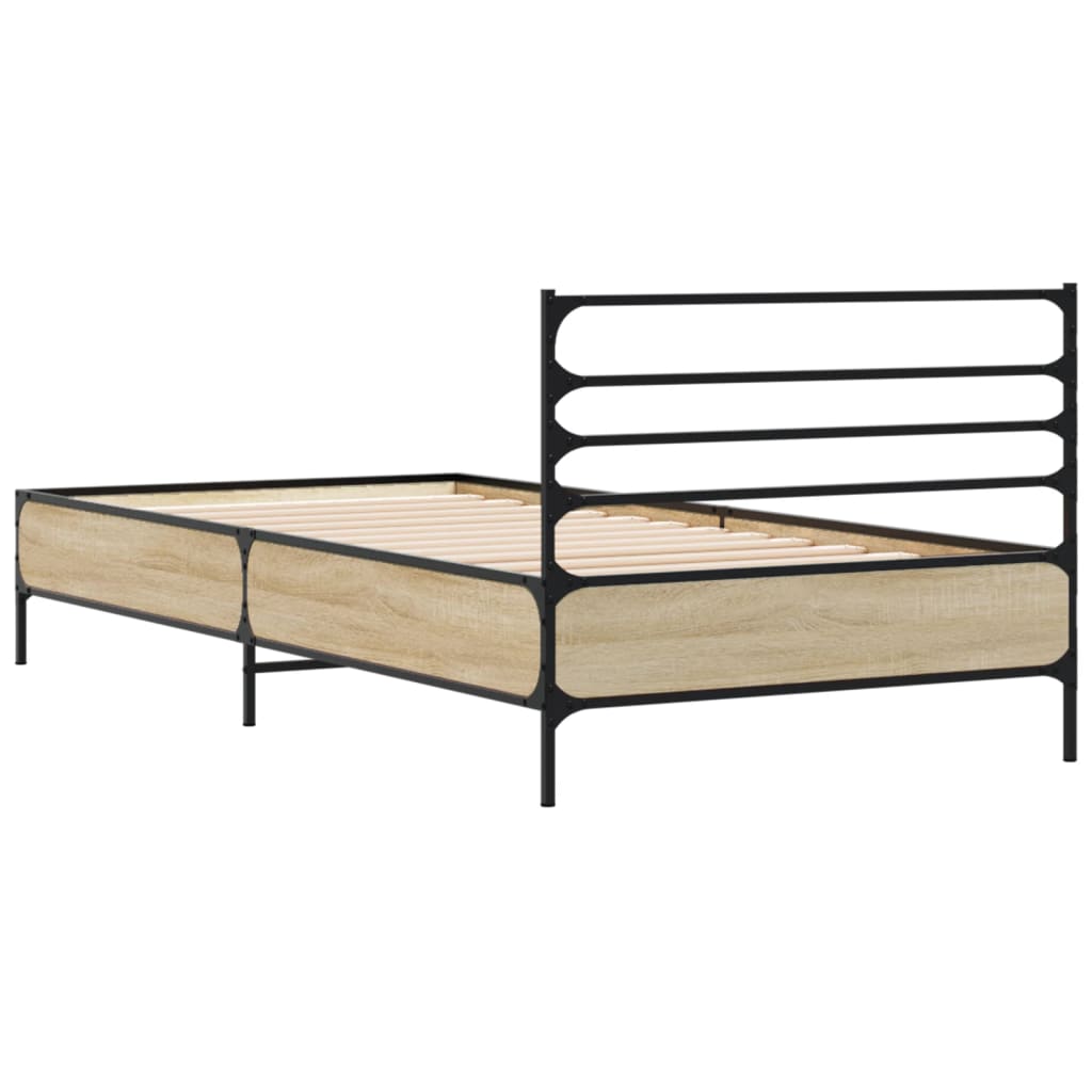 Bed frame without mattress sonoma oak 75x190 cm