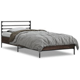 Bed frame without mattress brown oak 75x190 cm