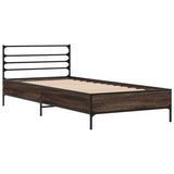 Bed frame without mattress brown oak 75x190 cm