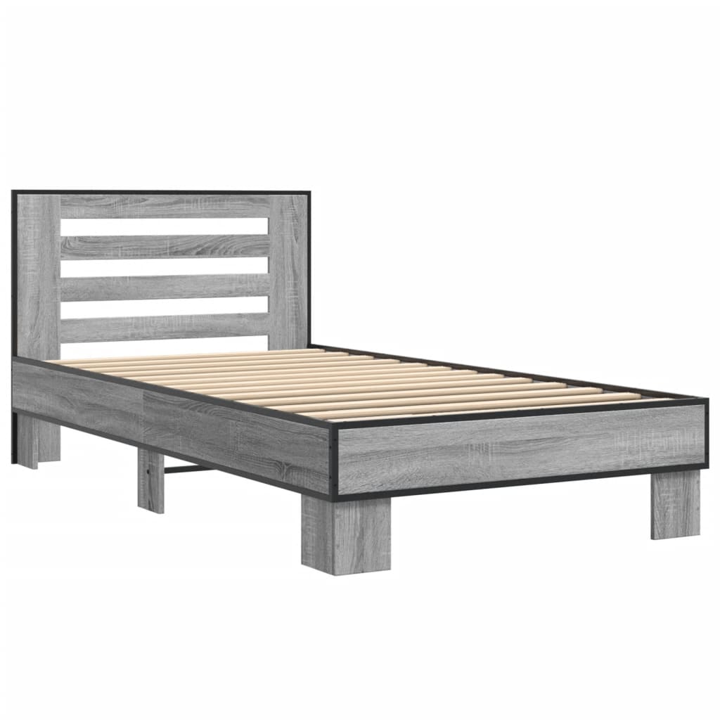 Cadre de lit sans matelas sonoma gris 100x200 cm