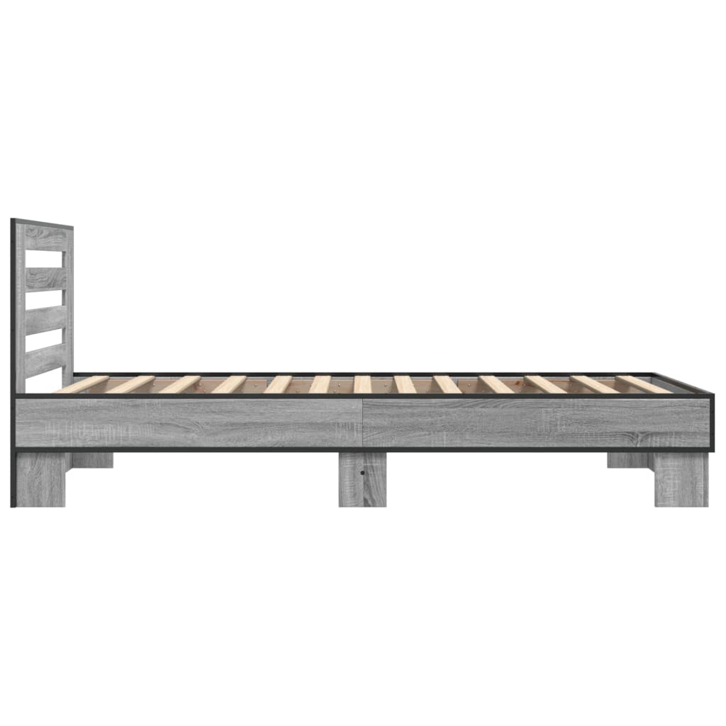 Bettgestell ohne Matratze Sonomagrau 100x200 cm