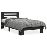 Cadre de lit sans matelas noir 90x200 cm