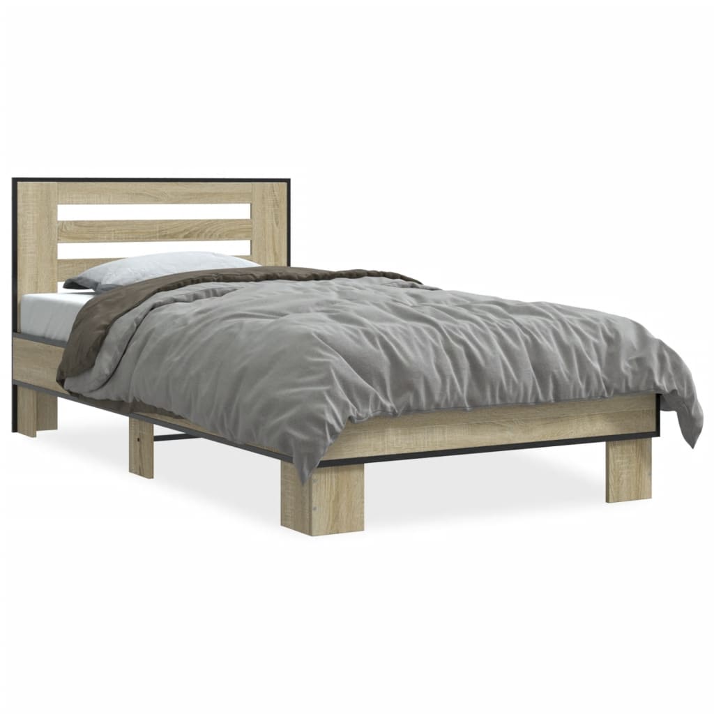 Bed frame without mattress sonoma oak 75x190 cm