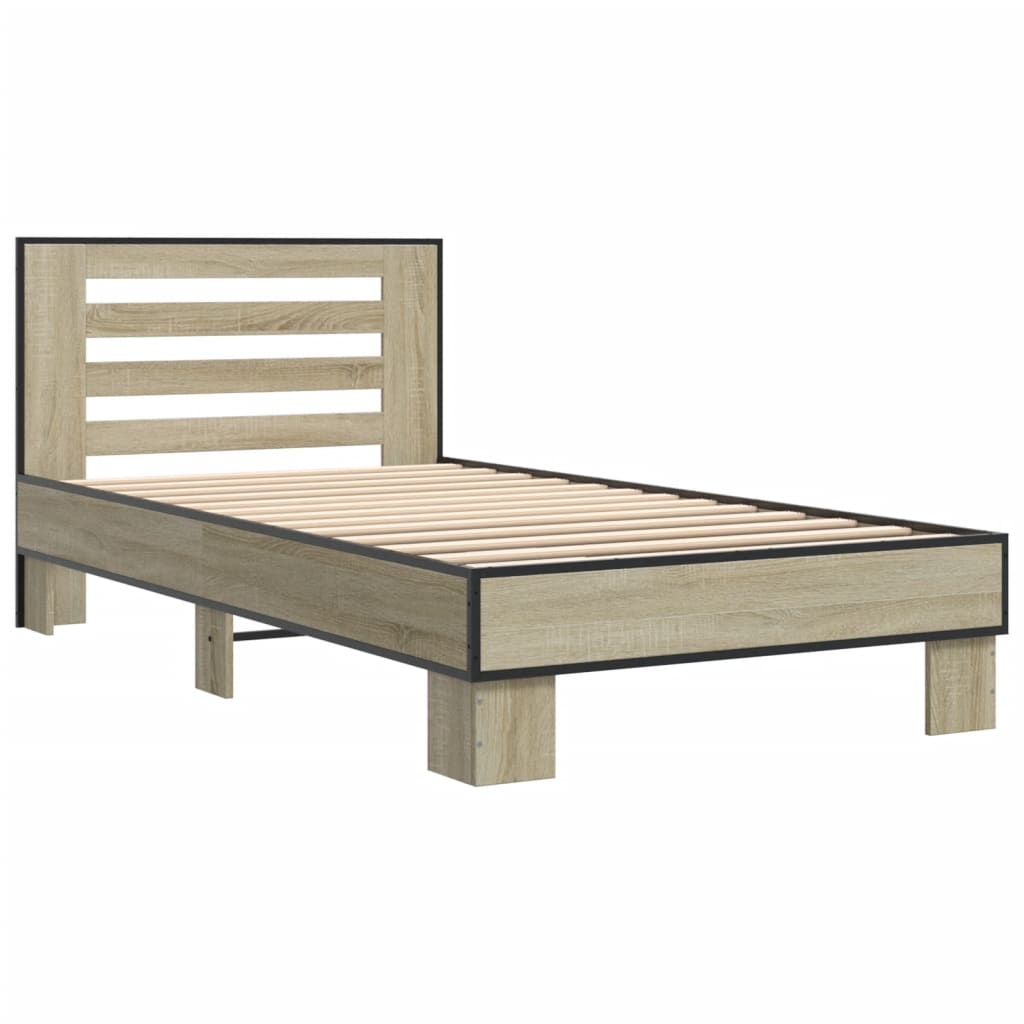 Bed frame without mattress sonoma oak 75x190 cm