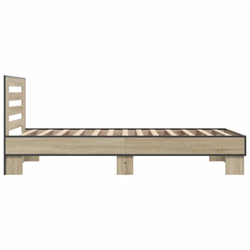 Bed frame without mattress sonoma oak 75x190 cm