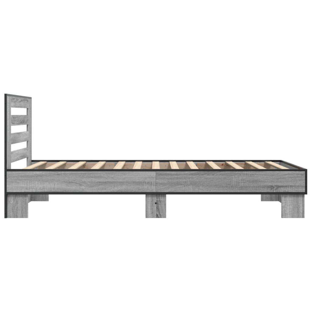 Bettgestell ohne Matratze Sonomagrau 75x190 cm