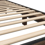 Bed frame without mattress brown oak 75x190 cm