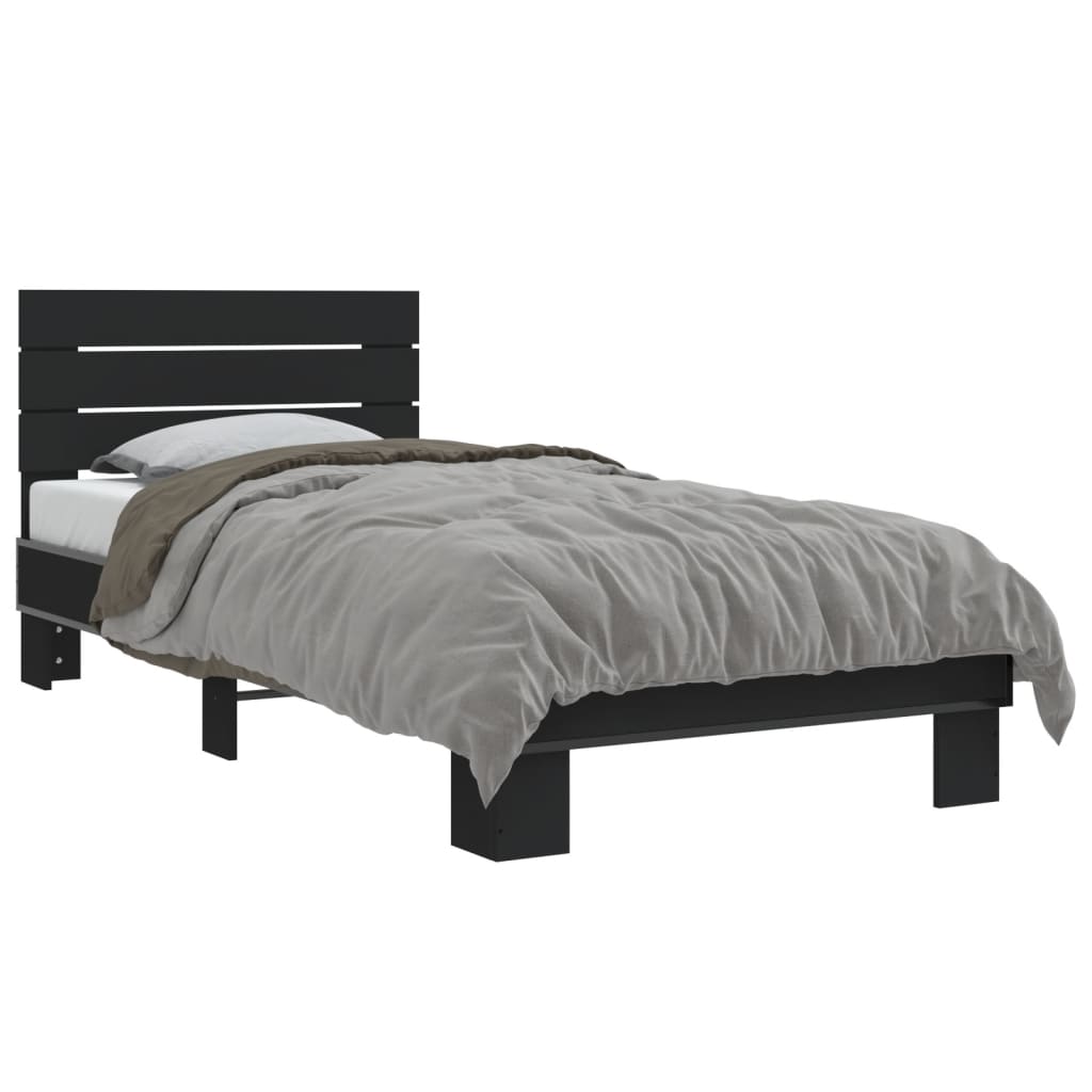 Bed frame without mattress black 100x200 cm