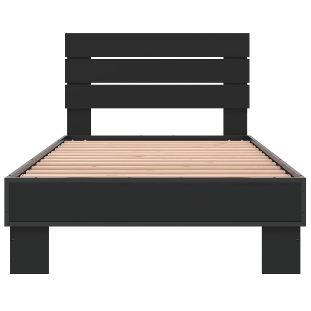 Bed frame without mattress black 100x200 cm