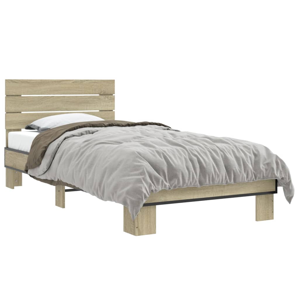 Bed frame without mattress sonoma oak 90x200 cm