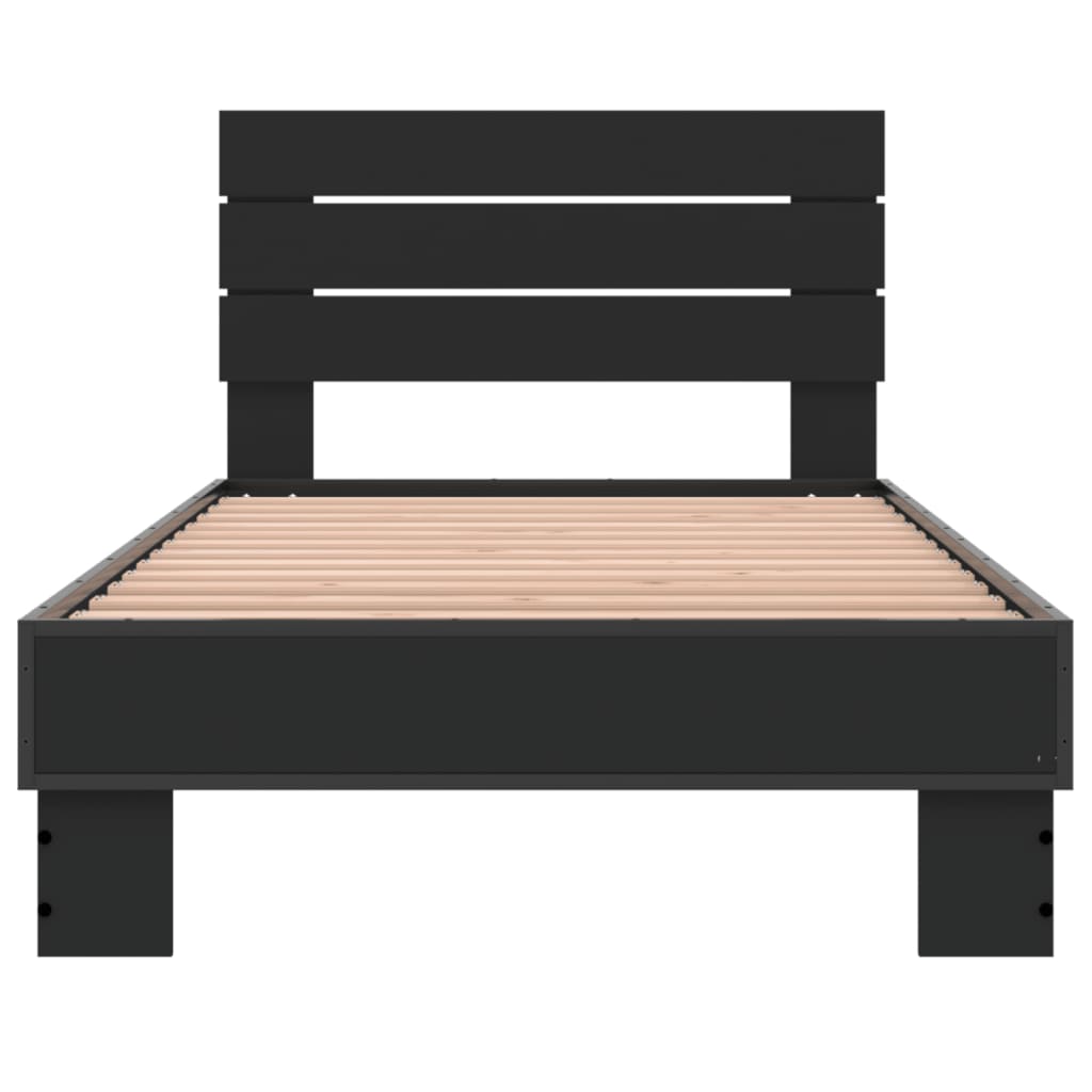 Bed frame without mattress black 75x190 cm