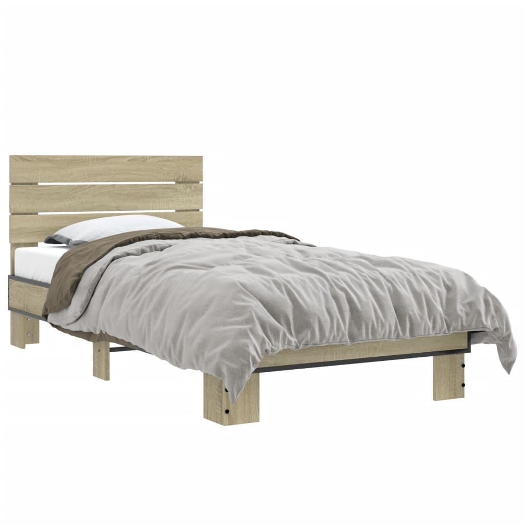 Bed frame without mattress sonoma oak 75x190 cm