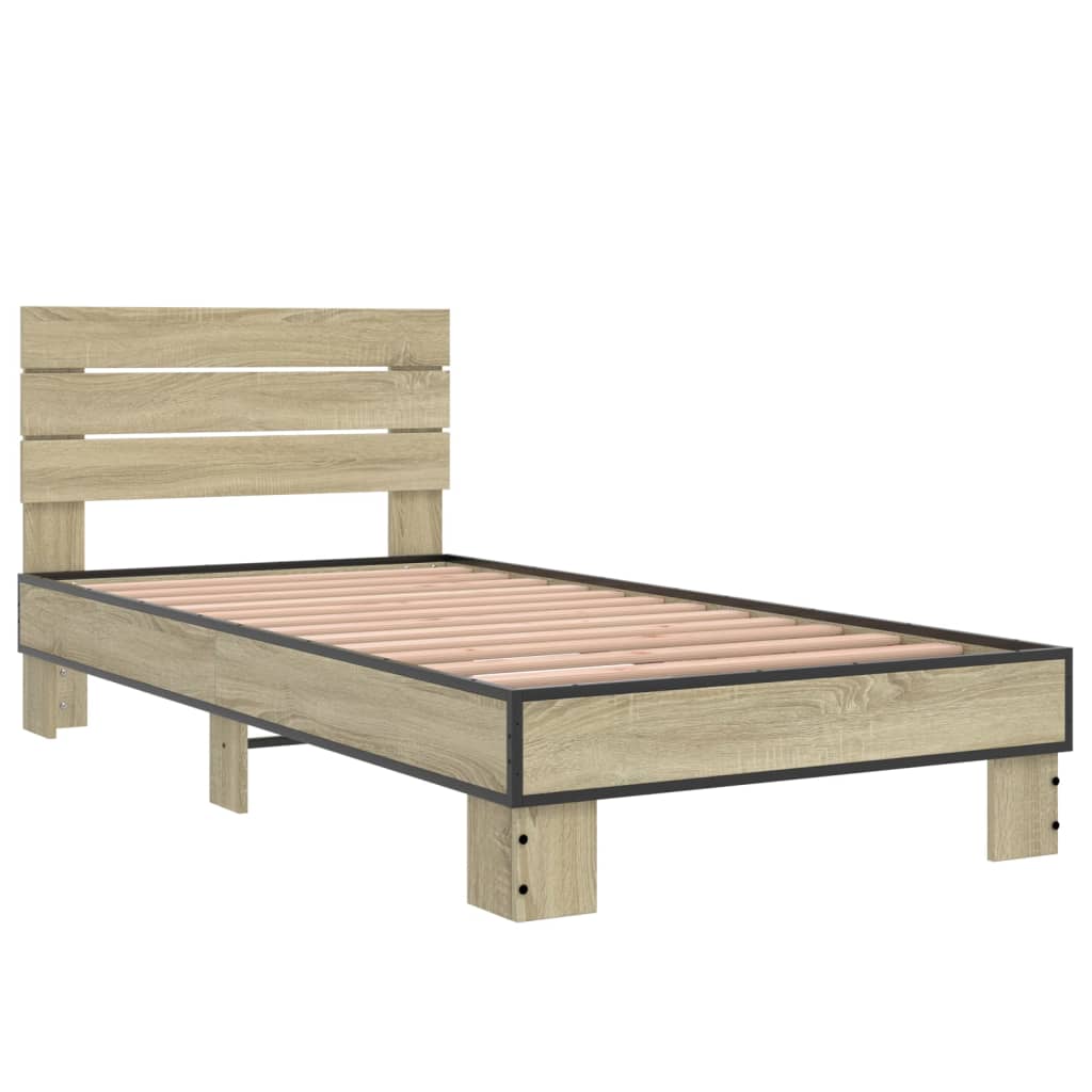 Bed frame without mattress sonoma oak 75x190 cm