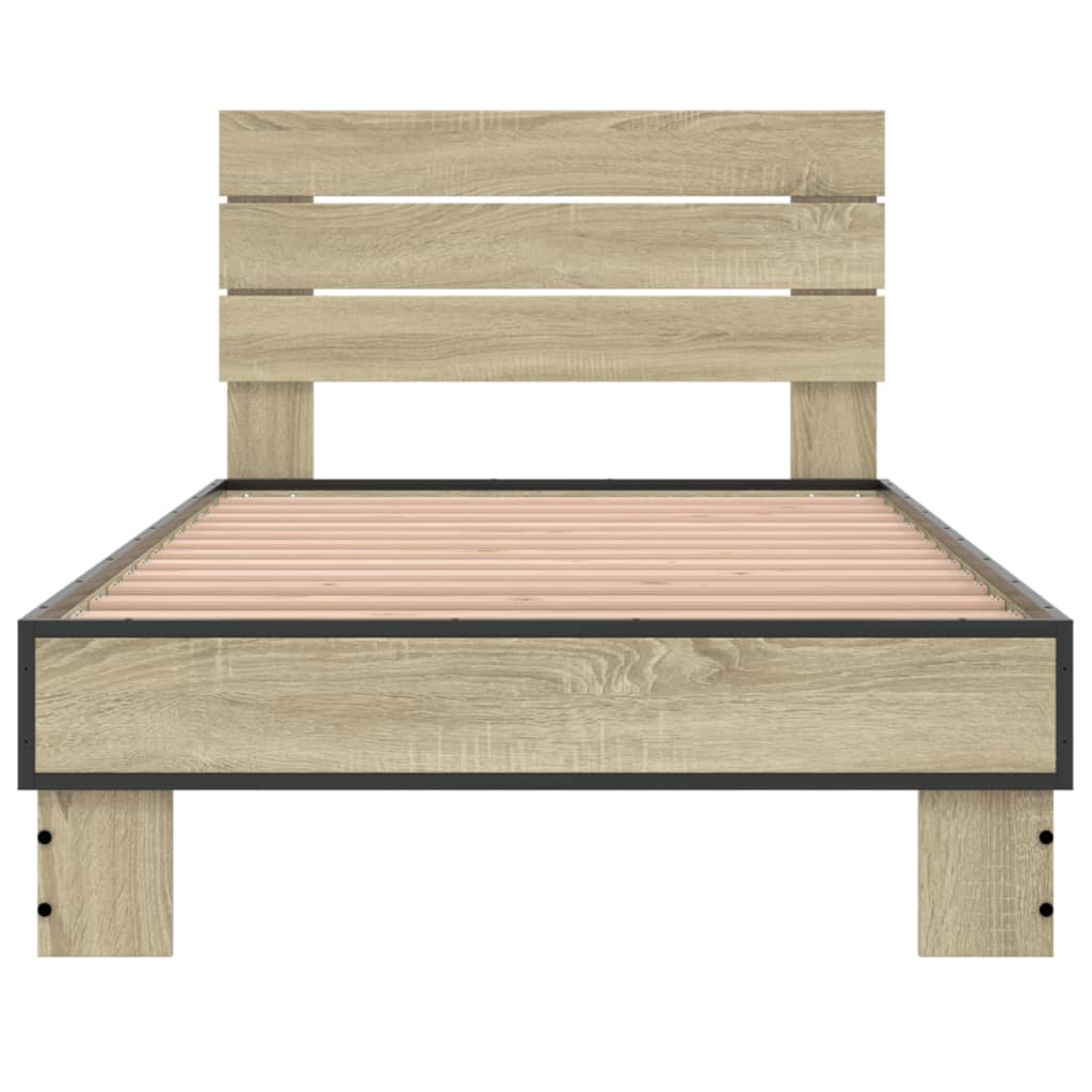 Bed frame without mattress sonoma oak 75x190 cm