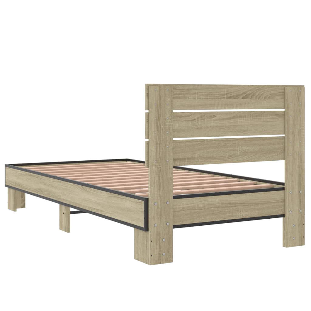 Bed frame without mattress sonoma oak 75x190 cm