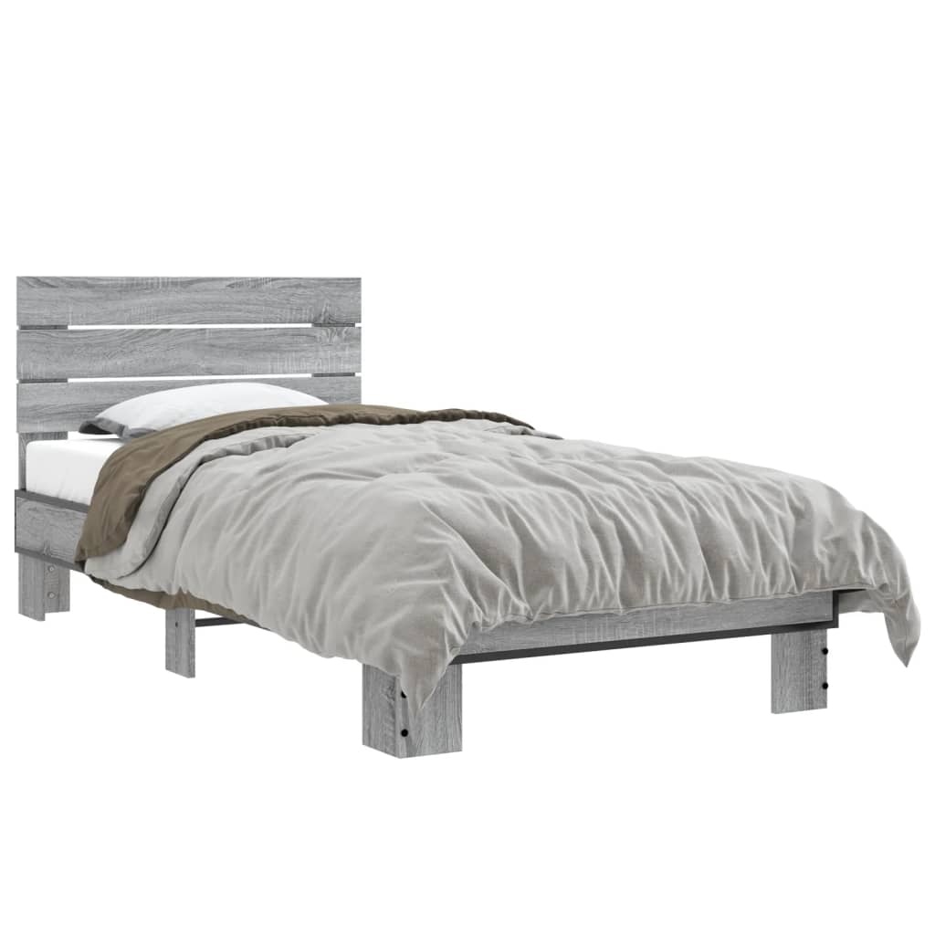 Cadre de lit sans matelas sonoma gris 75x190 cm