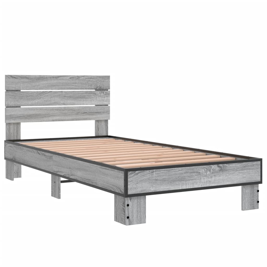 Cadre de lit sans matelas sonoma gris 75x190 cm