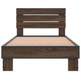 Cadre de lit sans matelas chêne marron 75x190 cm