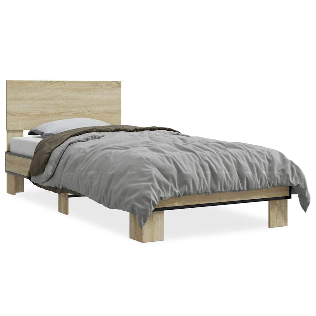 Bed frame without mattress sonoma oak 100x200 cm