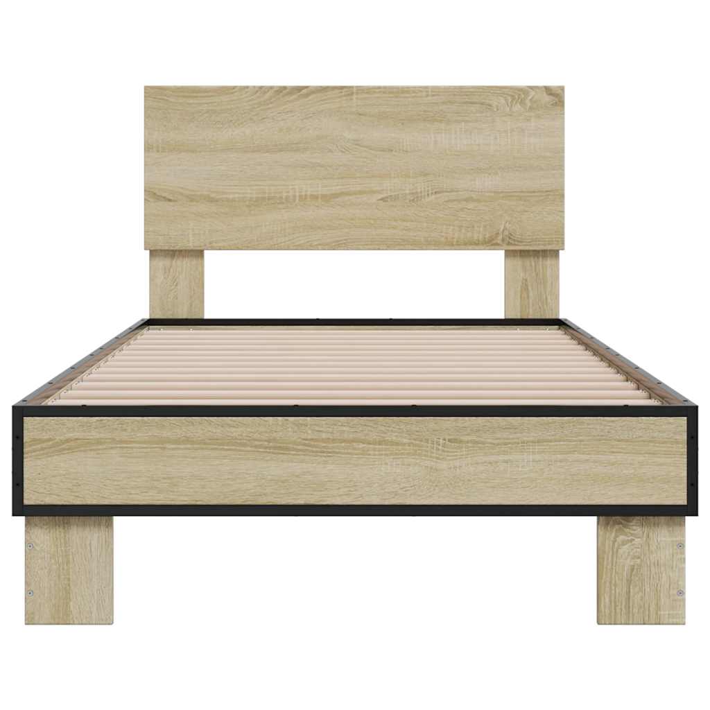 Bed frame without mattress sonoma oak 100x200 cm