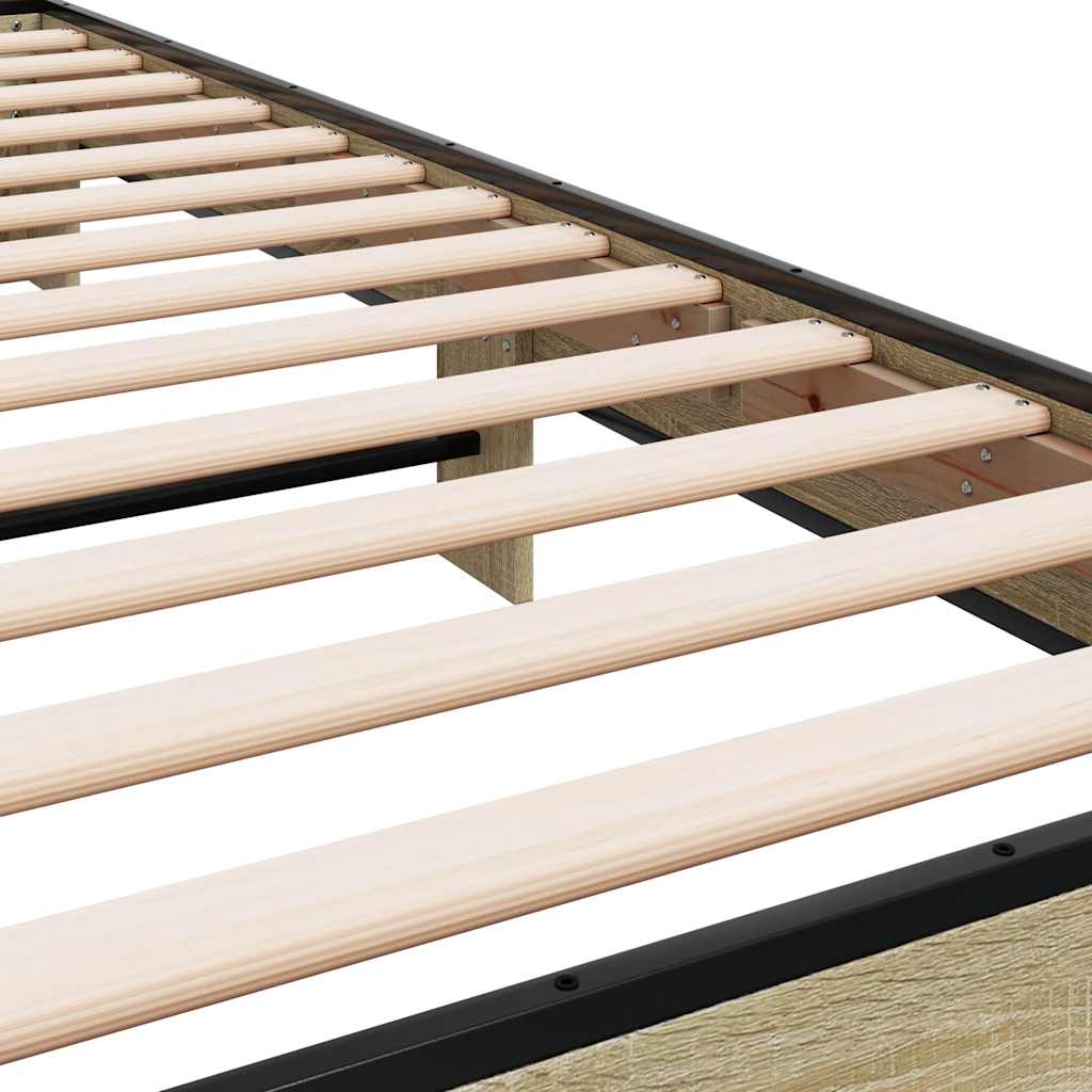 Bed frame without mattress sonoma oak 100x200 cm