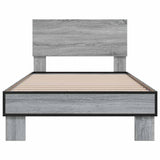 Bed frame without mattress sonoma gray 100x200 cm