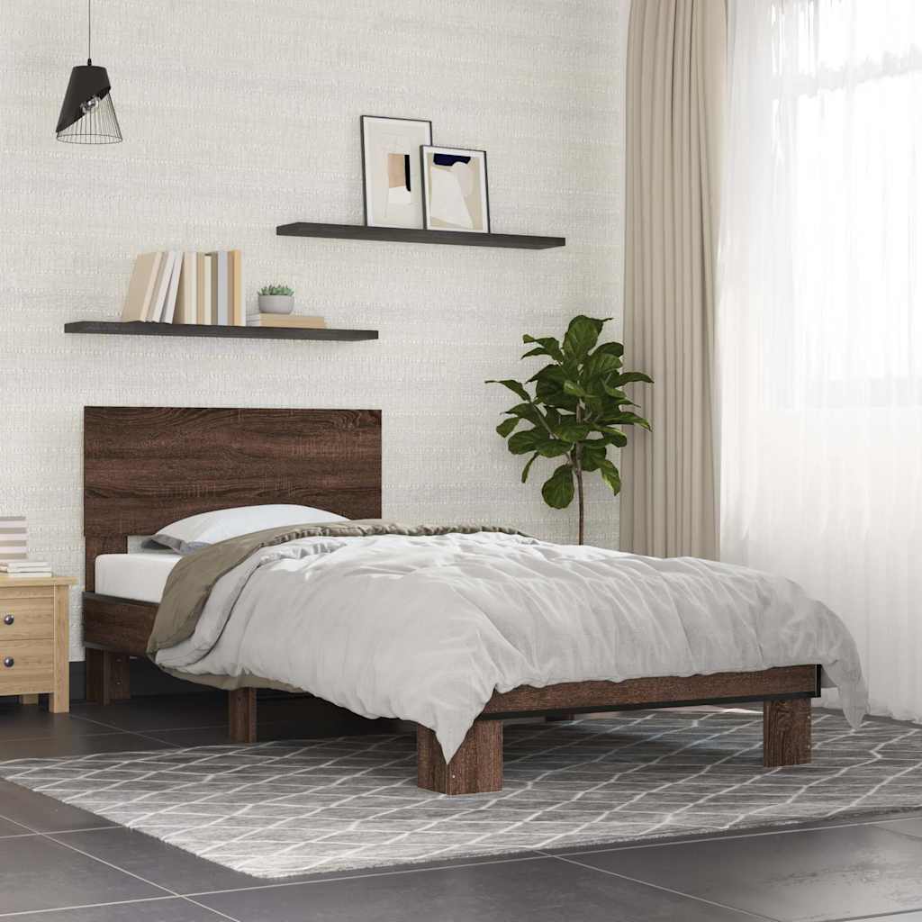 Cadre de lit sans matelas chêne marron 100x200 cm