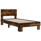 Cadre de lit sans matelas chêne fumé 75x190 cm