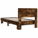 Cadre de lit sans matelas chêne fumé 75x190 cm