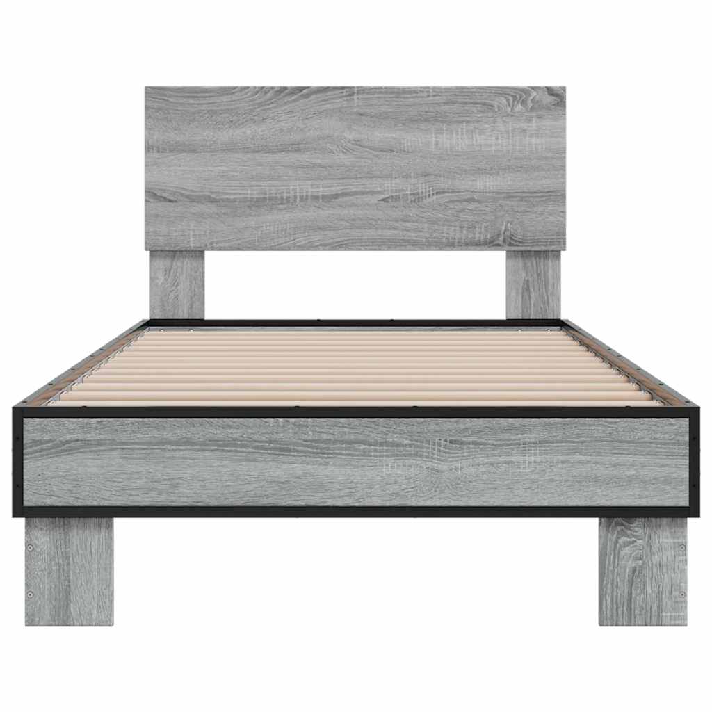 Cadre de lit sans matelas sonoma gris 75x190 cm