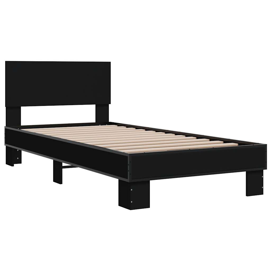 Cadre de lit sans matelas noir 90x190 cm