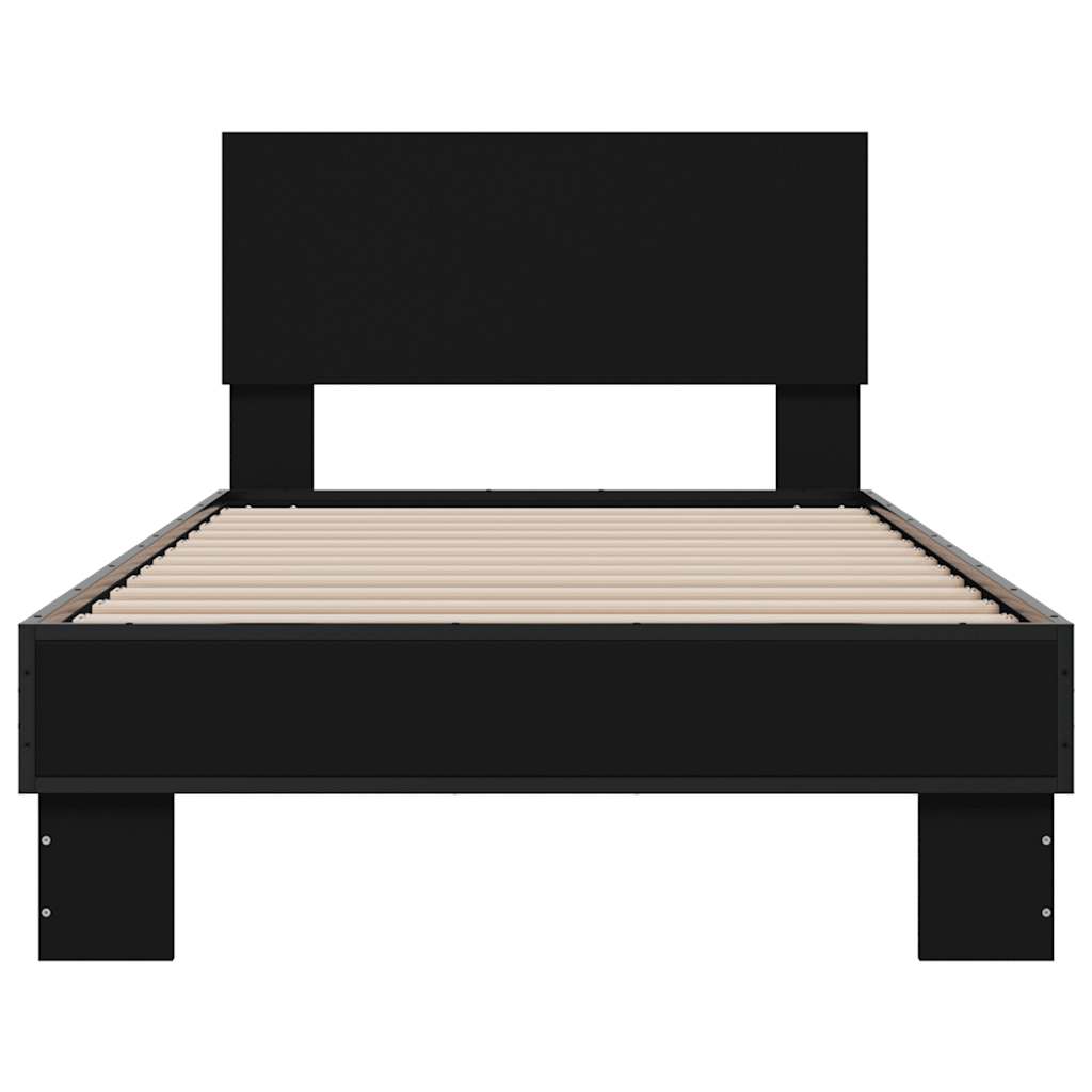 Cadre de lit sans matelas noir 90x190 cm