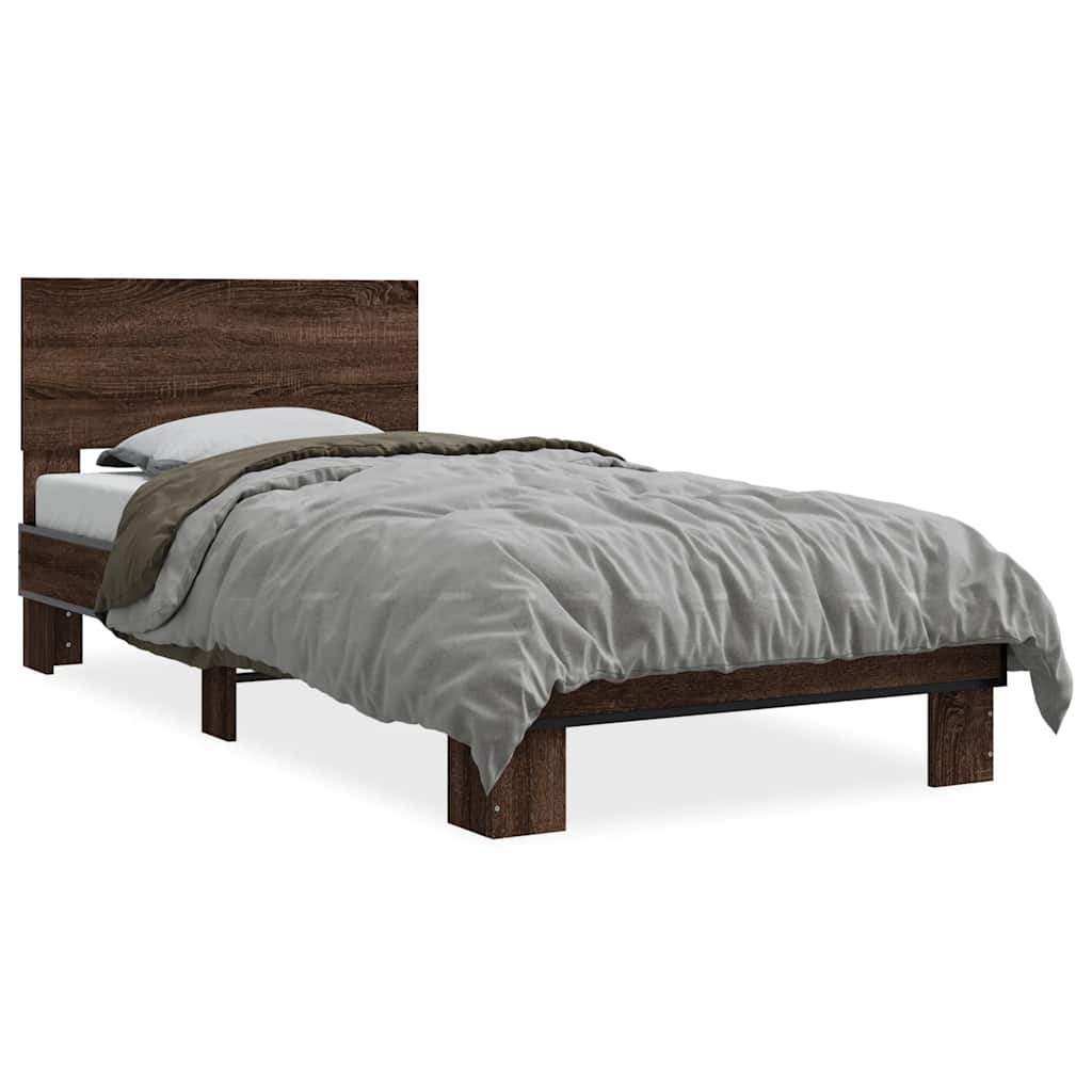 Cadre de lit sans matelas chêne marron 90x190 cm