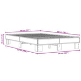 Bettgestell ohne Matratze, braune Eiche, 140 x 200 cm