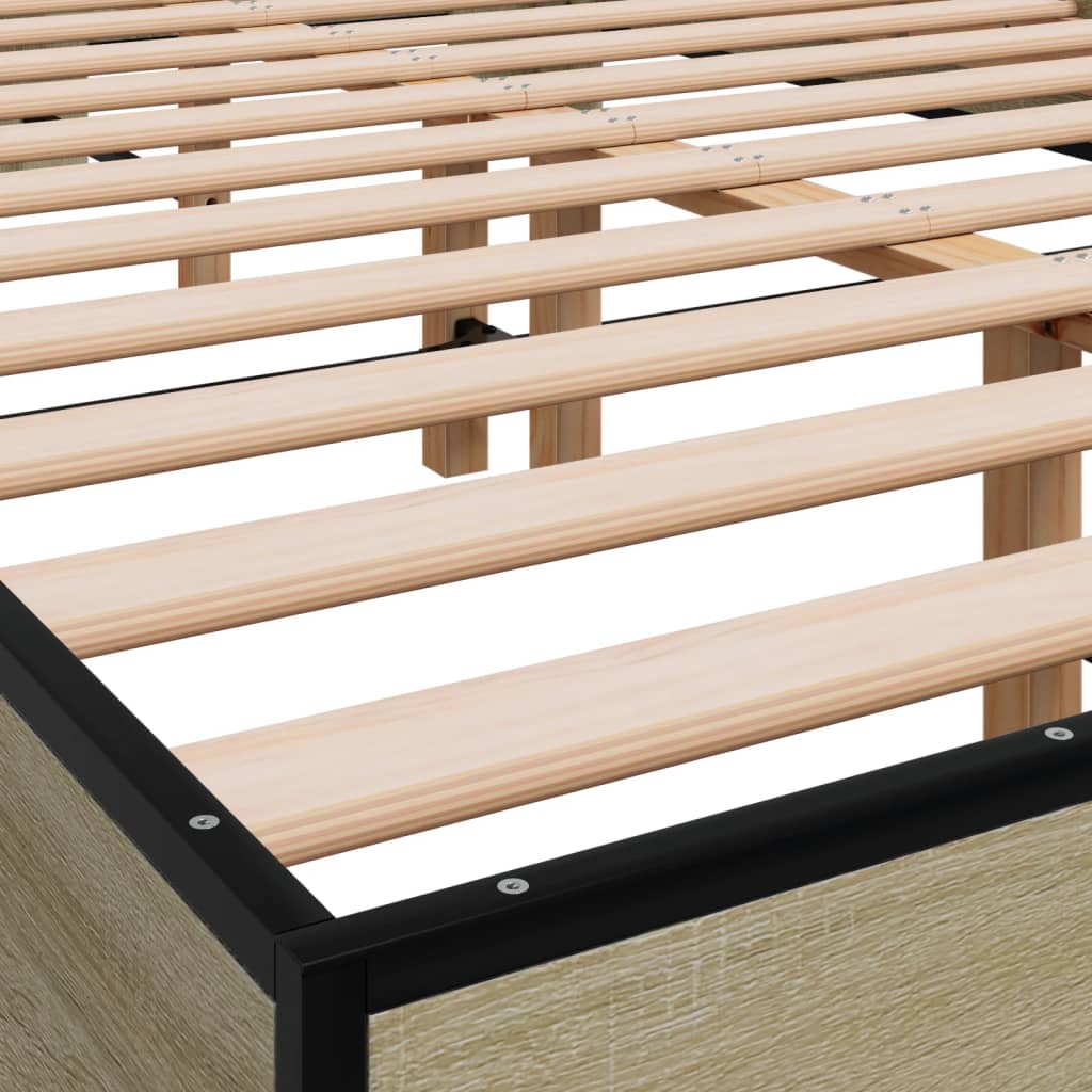 Bed frame without mattress sonoma oak 120x200 cm